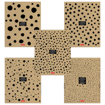 Тетрадь, А5, 96 л., HATBER, скоба, клетка, обложка крафт, "В точку!" (5 видов), 96Т5В1