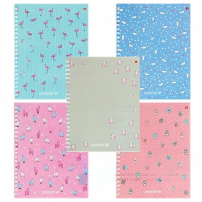 Тетрадь А5 48 л. АЛЬТ гребень, клетка, глянцевая ламинация, "АССОРТИ" (5 видов), 7-48-13, 7-48-136