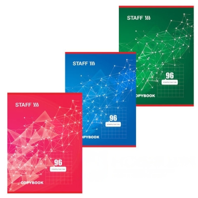 Тетрадь А4 96 л. STAFF Basic скоба, клетка, офсет №2 ЭКОНОМ, обложка картон, ЭКСКЛЮЗИВ, 402651