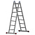 Лестница-трансформер алюминиевая 2х7 ступеней, высота 4,0 м (2 секции по 1,95 м), нагрузка 150 кг, 511207