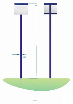 Стенд уличный на ножках, 320х1500 мм