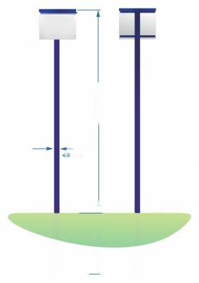 Стенд уличный на ножках, 320х1500 мм