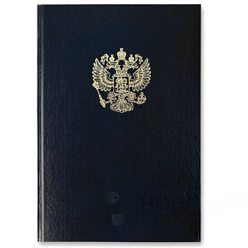 Книга учета 96 л., клетка, твердая, бумвинил, офсет, герб, А4 (200х290 мм), BRAUBERG, черная, 130275