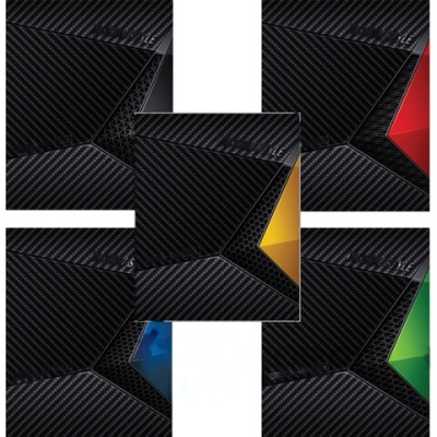 Тетрадь А5, 48 л., HATBER, скоба, клетка, выборочный лак, "CarbonStylee" (5 видов в спайке), 48Т5вмВ1