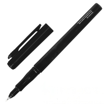 Маркер перманентный BRAUBERG "Super Slim", ЧЕРНЫЙ, тонкий металлический наконечник, 0,8 мм, 151632