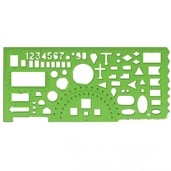 Линейка офицерская, 20 см, СТАММ, зеленая, 65 тактических элементов, отливная шкала, ТТ01