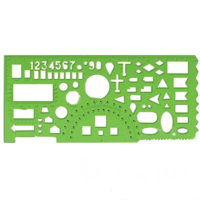 Линейка офицерская, 20 см, СТАММ, зеленая, 65 тактических элементов, отливная шкала, ТТ01