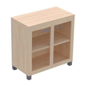 Шкаф узкий низкий со стеклом Лауреат 904х447х870 мм