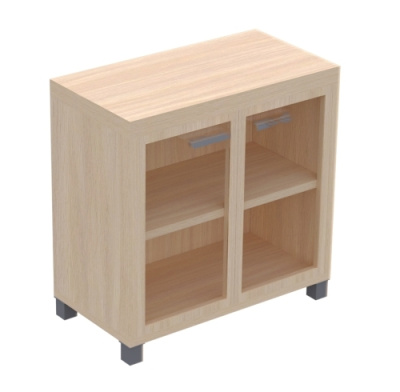 Шкаф узкий низкий со стеклом Лауреат 904х447х870 мм