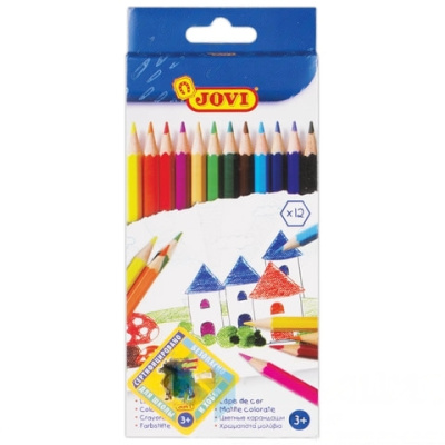 Карандаши цветные JOVI (Испания) 12 цветов, шестигранные, заточенные, картонная упаковка, 730/12