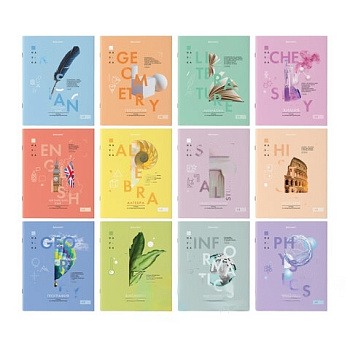 Тетради предметные со справочным материалом, КОМПЛЕКТ 12 ПРЕДМЕТОВ, VISION, 48 л., обложка картон, BRAUBERG, 404323