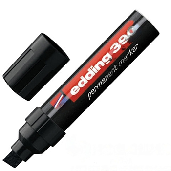 Маркер перманентный (нестираемый) EDDING 390, ЧЕРНЫЙ, скошенный наконечник, 4-12 мм, E-390/1