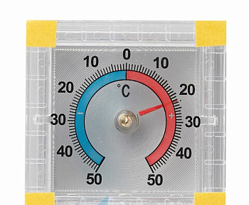 Термометр оконный биметаллический, крепление на липучку, диапазон от -50 до +50°C, ПТЗ, ТББ