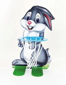 Детская стойка с корзиной для бросания мячей Веселый зайчонок