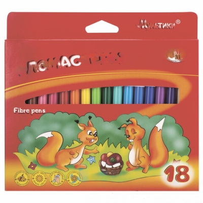 Фломастеры ГАММА "Мультики", 18 цветов, вентилируемый колпачок, картонная упаковка, 180319_06