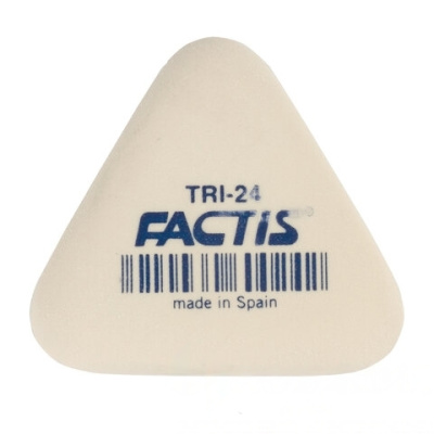 Ластик FACTIS (Испания) TRI 24, 51х46х12 мм, белый, треугольный, мягкий, PMFTRI24