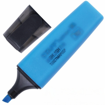 Текстовыделитель STAFF "EVERYDAY", ГОЛУБОЙ, скошенный наконечник, 1-5 мм, 151642