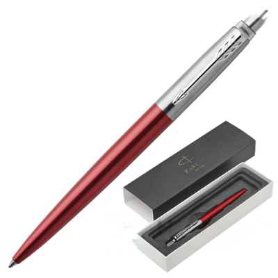 Ручка шариковая PARKER "Jotter Core Kensington Red CT", корпус красный, хромированные детали, синяя, 1953187