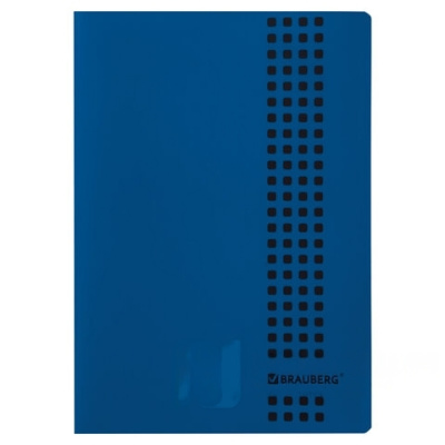 Тетрадь А4, 40 листов, BRAUBERG "Metropolis", скоба, клетка, обложка пластик, СИНИЙ, 403403