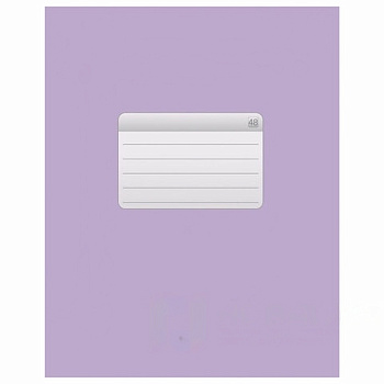 Тетрадь А5, 48 л., HATBER-ECO скоба, офсет №2 ЭКОНОМ, клетка, обложка мелованная бумага, "Фиолетовая", 48Т5D1, 48Т5D1_27728