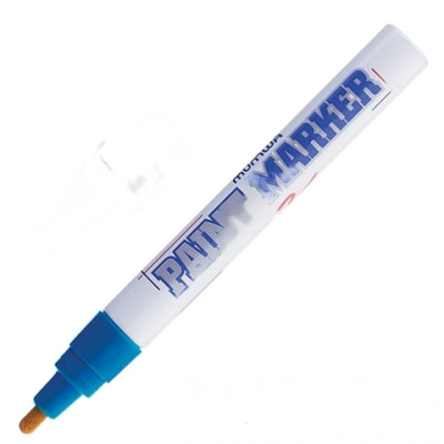 Маркер-краска лаковый (paint marker) MUNHWA, 4 мм, СИНИЙ, нитро-основа, алюминиевый корпус, PM-02