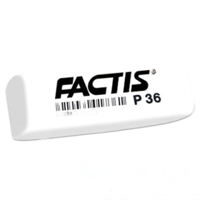 Ластик FACTIS P 36 (Испания), 56х20х9 мм, белый, прямоугольный, скошенные края, CPFP36B