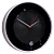 Часы настенные TROYKA 77777740, круг, черные, серебристая рамка, 30,5х30,5х5 см