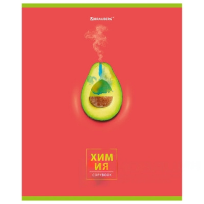 Тетрадь предметная "AVOCADO" 48 л., глянцевый лак, ХИМИЯ, клетка, BRAUBERG, 404284