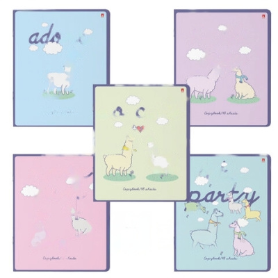 Тетрадь А5 48 л. АЛЬТ скоба, клетка, Soft Touch, конгрев, "ДАВАЙ, ЛАМА, ДАВАЙ!" (5 видов), 7-48-551