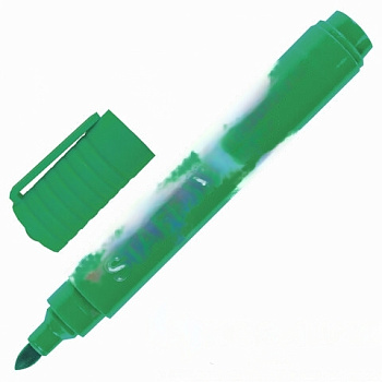 Маркер перманентный (нестираемый) STAFF "Basic", ЗЕЛЕНЫЙ, круглый наконечник, 2,5 мм, 150735