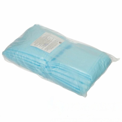 Простыни одноразовые ГЕКСА нестерильные, комплект 20 шт. 70х140 см, спанбонд 25 г/м2, голубые