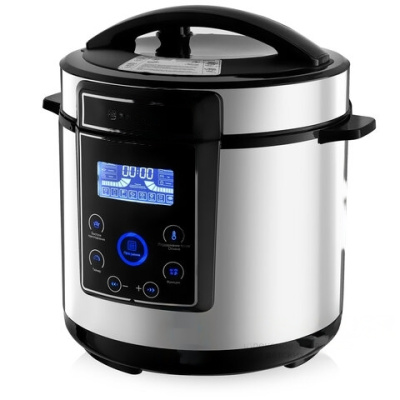 Мультиварка-скороварка BRAYER BR2401, 1000 Вт, 6 л, 12 программ, таймер, серебро