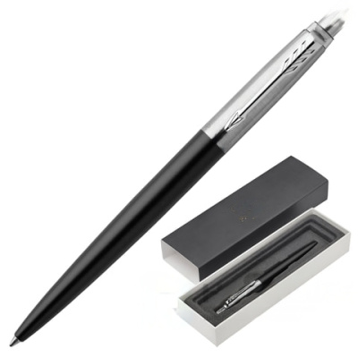 Ручка шариковая PARKER "Jotter Core Bond Street Black CT", корпус черный, хромированные детали, синяя, 1953184