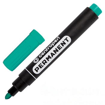 Маркер перманентный CENTROPEN 8566, ЗЕЛЕНЫЙ, круглый наконечник, 2,5 мм, 5 8566 0110