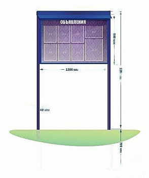 Стенд уличный с дверцей, 1300х3000 мм