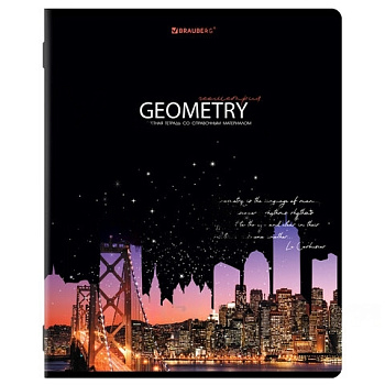 Тетрадь предметная "STARLIGHT" 48 л., глянцевый УФ-лак, ГЕОМЕТРИЯ, клетка, BRAUBERG, 404525