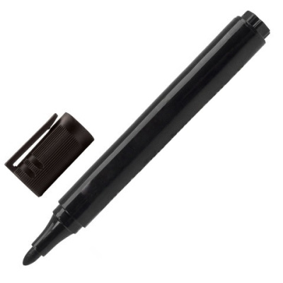 Маркер для флипчарта BRAUBERG, НЕПРОПИТЫВАЮЩИЙ, ЧЕРНЫЙ, круглый наконечник, 2,5 мм, 151253