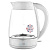 Чайник BRAYER BR1024, 2 л, 2200 Вт, закрытый нагревательный элемент, стекло, белый