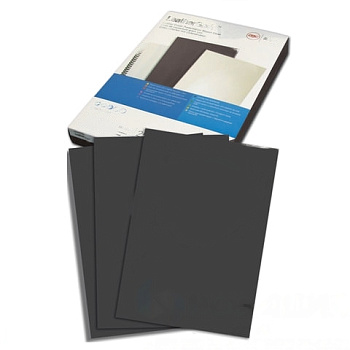 Обложки картонные для переплета А4, КОМПЛЕКТ 100 шт., тиснение под кожу, 250 г/м2, черные, GBC, 040010/4401980