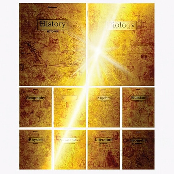 Тетради предметные, КОМПЛЕКТ 10 ПРЕДМЕТОВ, "GOLD", 48 л., С ЗОЛОТОЙ ОБЛОЖКОЙ, BRAUBERG, 404033