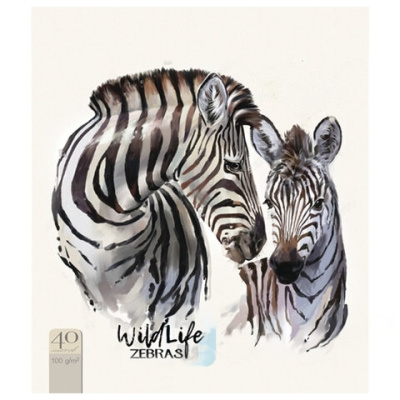 Скетчбук, белая бумага 120 г/м2, 170х195 мм, 40 л., гребень, фольга, выборочный твин лак, "Зебра", 99518