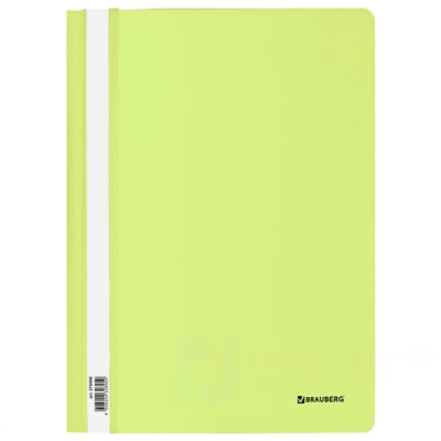Скоросшиватель пластиковый BRAUBERG "Pastel" А4, 130/180 мкм, цвет мятный, 270458