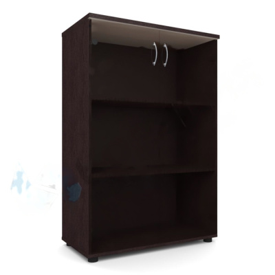 Шкаф для документов средний с двумя дверцами, тонированное стекло  798х418х1192 мм I Серия Референт