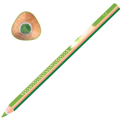 Карандаш цветной утолщенный STAEDTLER "Noris club", 1 шт., трехгранный, грифель 4 мм, салатовый, 1284-50