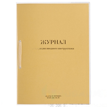 Журнал регистрации вводного инструктажа, 32 л., сшивка, пломба, обложка ПВХ, 130204