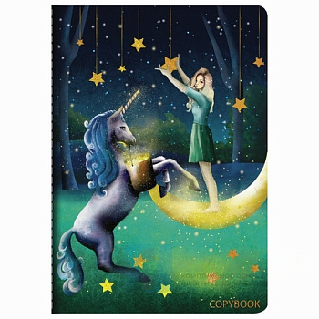 Тетрадь 40 л. в клетку обложка SoftTouch, фольга, бежевая бум. 70 г/м2, сшивка, А5 (147х210 мм), FAIRY TALE, BRAUBERG, 403788