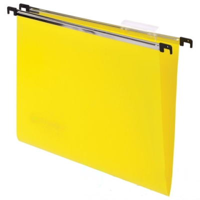 Подвесные папки А4 (350х245 мм), до 80 листов, КОМПЛЕКТ 5 шт., пластик, желтые, BRAUBERG (Италия), 231798