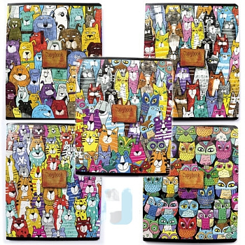 Тетрадь А5, 48 л., ПЗБМ, скоба, клетка, конгрев, выборочный TWIN лак, "Мордашки" (5 видов), 029945