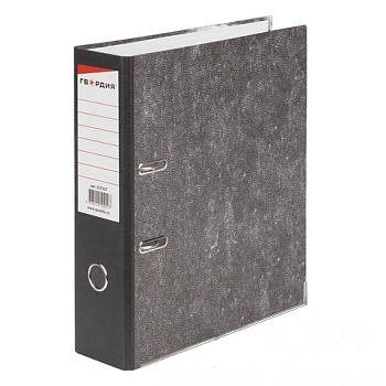 Папка-регистратор ГВАРДИЯ, усиленный корешок, мраморное покрытие, 80 мм, с уголком, черная, 227527