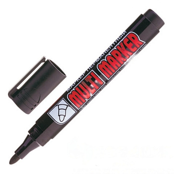 Маркер перманентный (нестираемый) CROWN "Multi Marker", ЧЕРНЫЙ, круглый наконечник, 3 мм, CPM-800